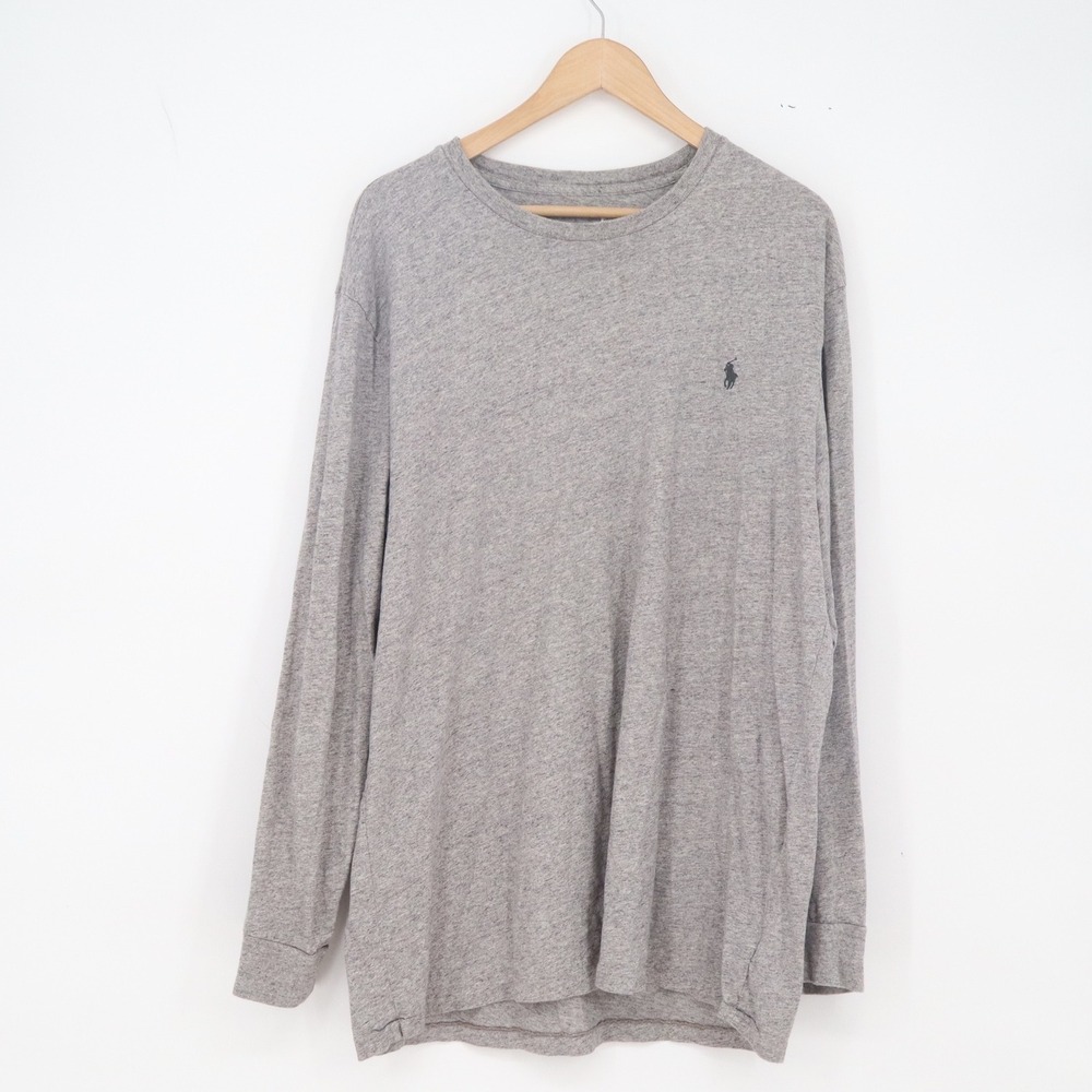 Polo Ralph Lauren Long Sleeve T-Shirt Mens XL Grey Pony Excellent